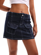 Denim Cargo Skirt