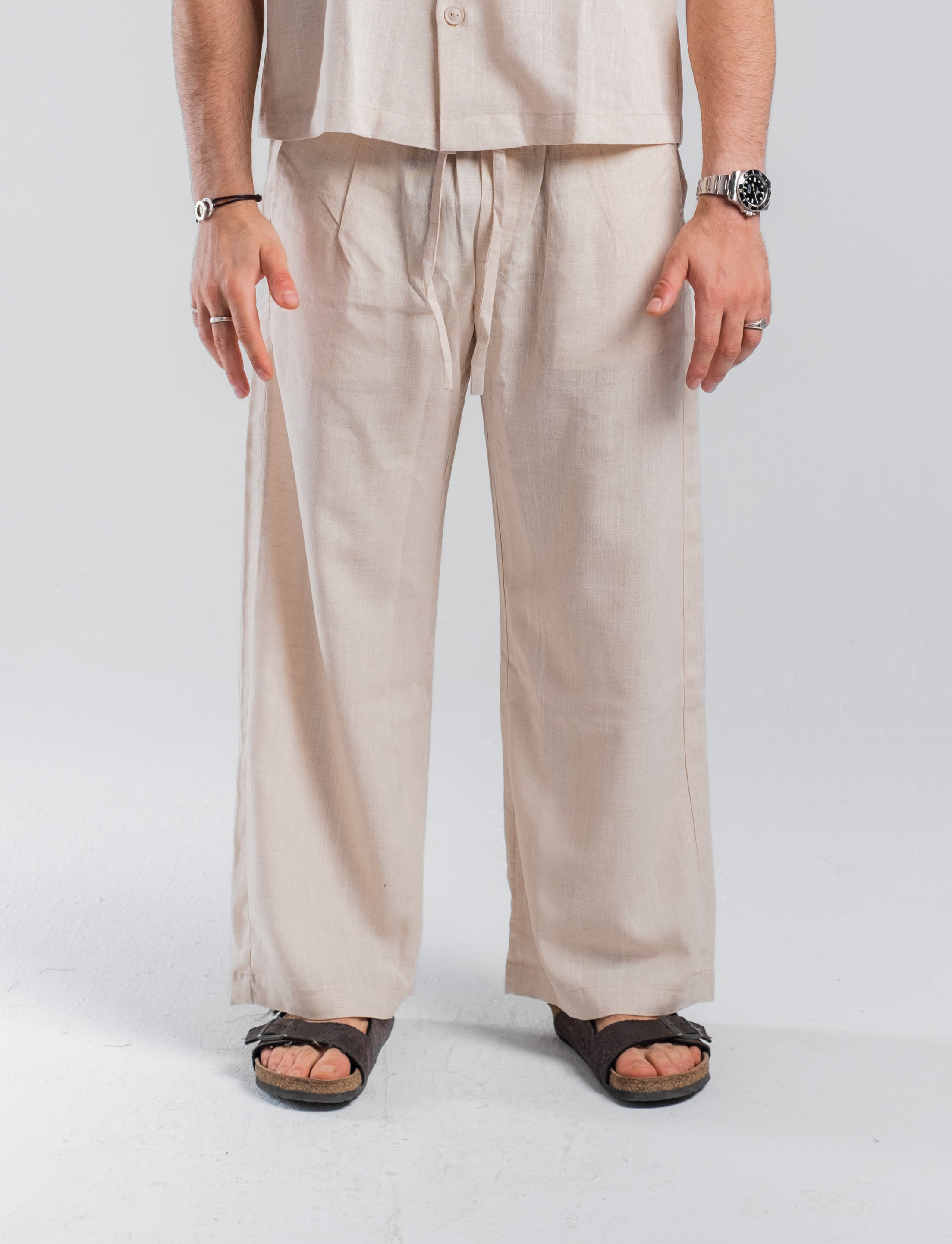 Cream Linen Pants