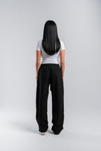 Women Crinkle Trousers in Black