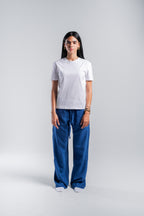 Women Crinkle Trousers in Blue