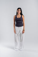 Women Crinkle Trousers in White