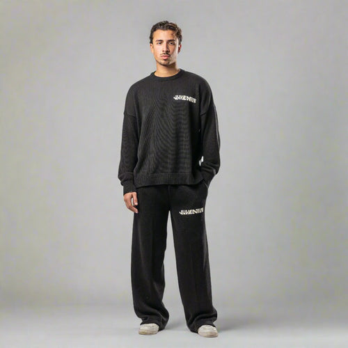 Black Knitted Sweatpants