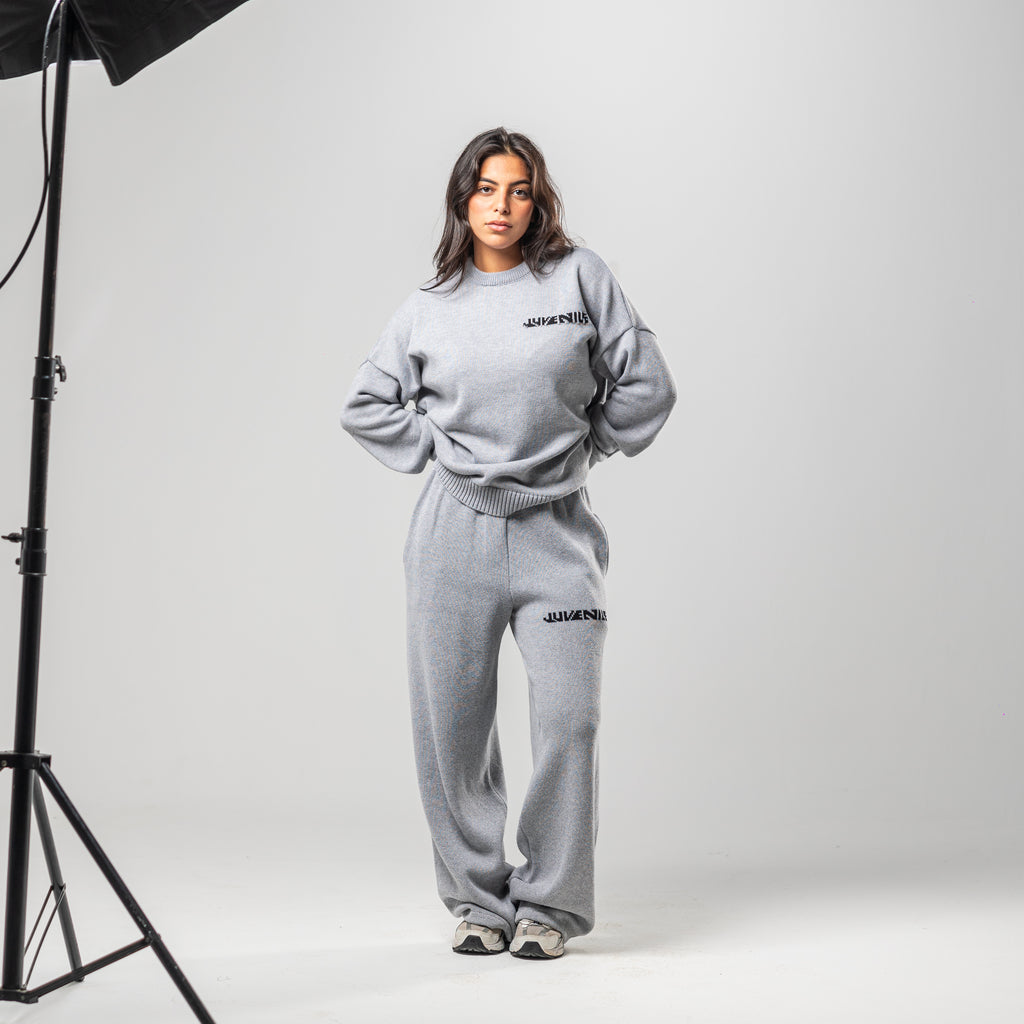 Grey Knitted Sweatpants