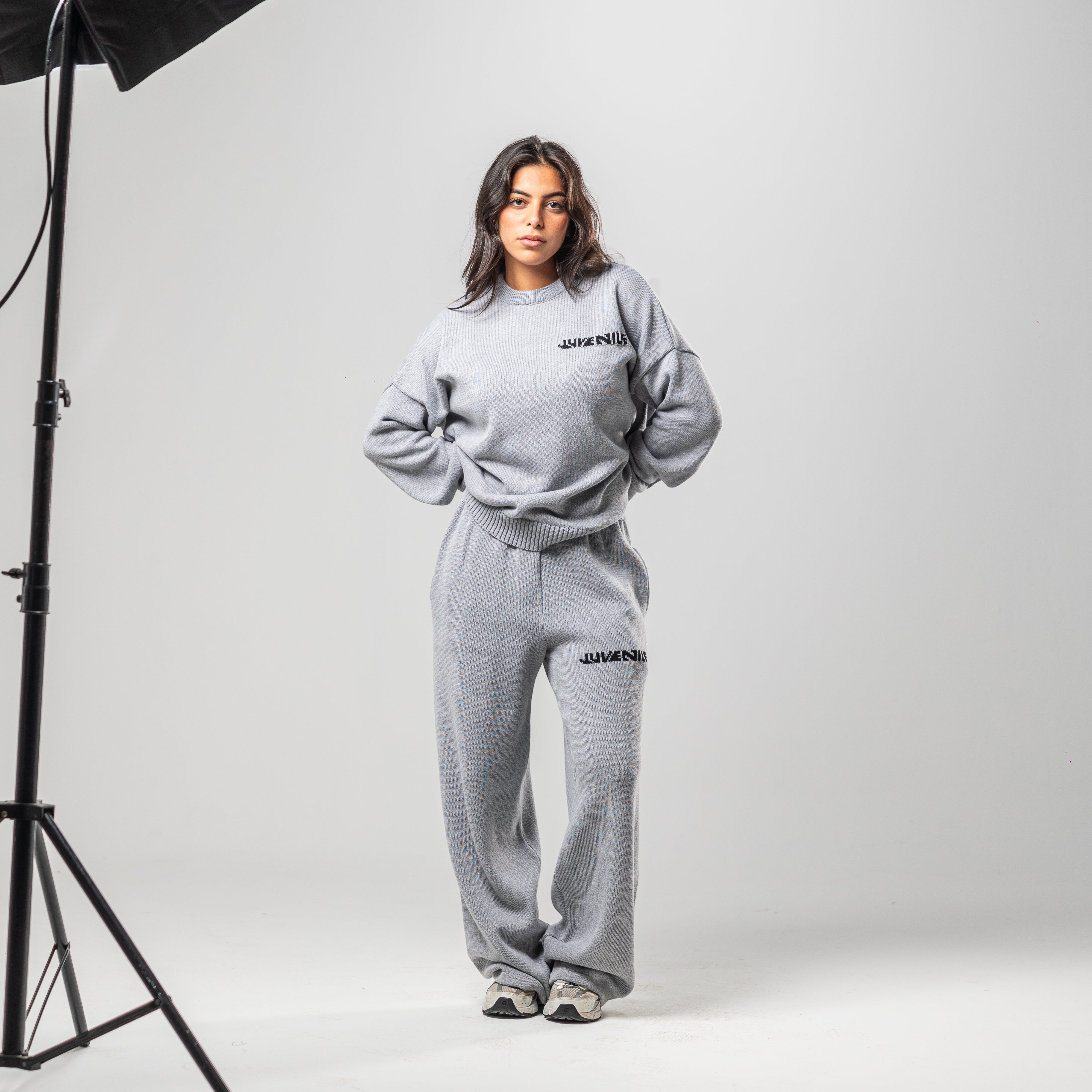 Grey Knitted Sweatpants