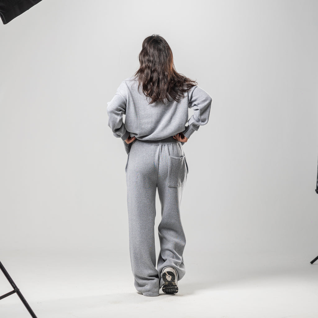 Grey Knitted Sweatpants