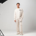 Cream Knitted Sweatpants