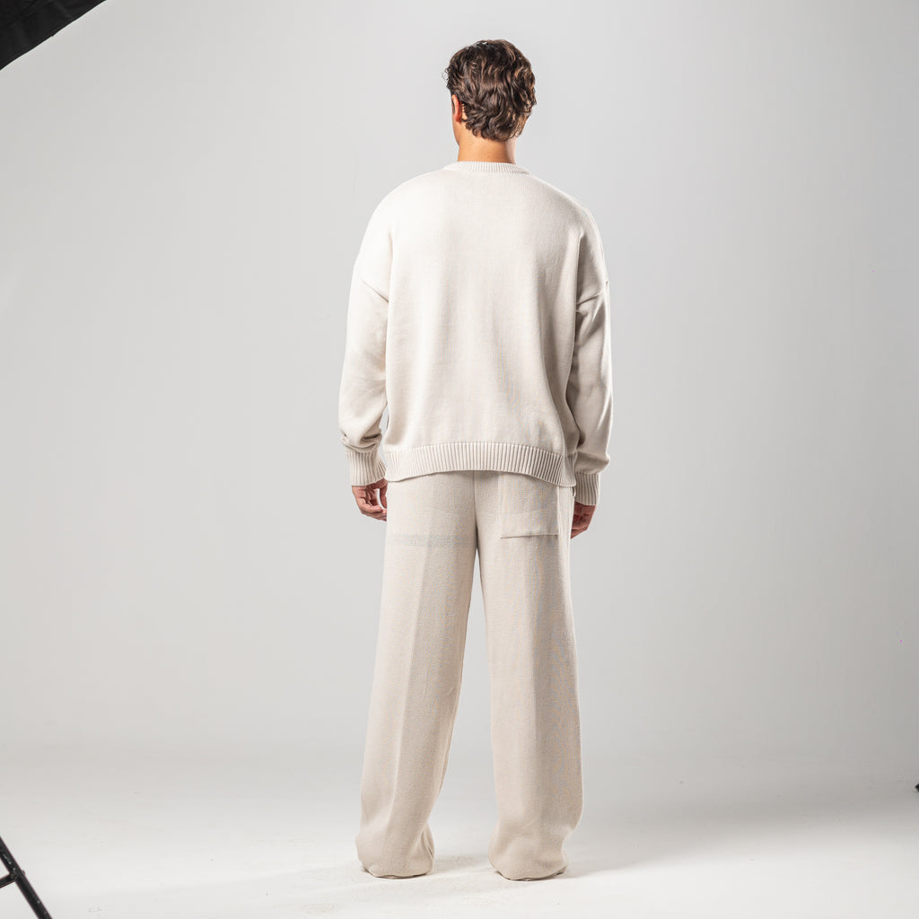 Cream Juvenile Logo Knit Sweater