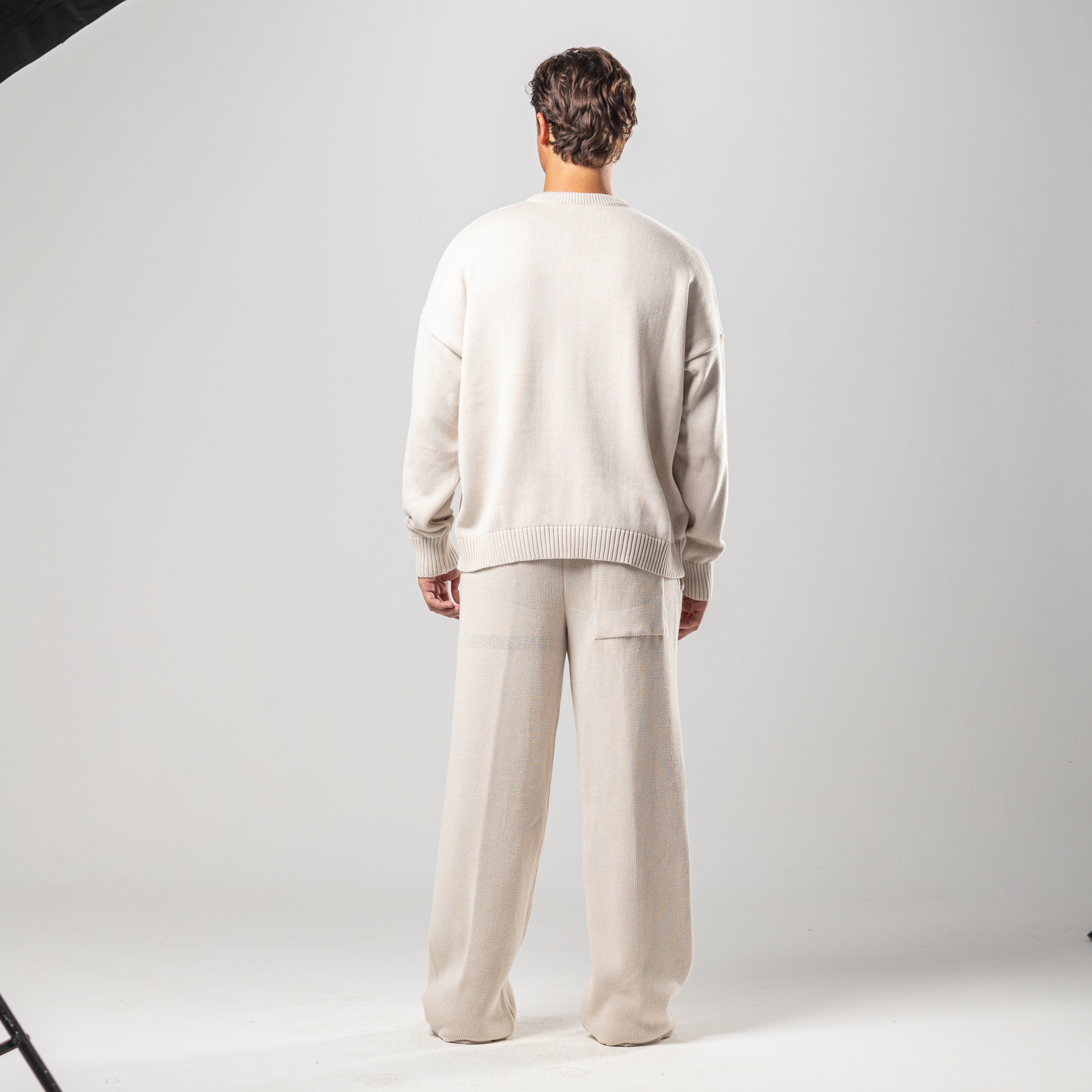 Cream Juvenile Logo Knit Sweater