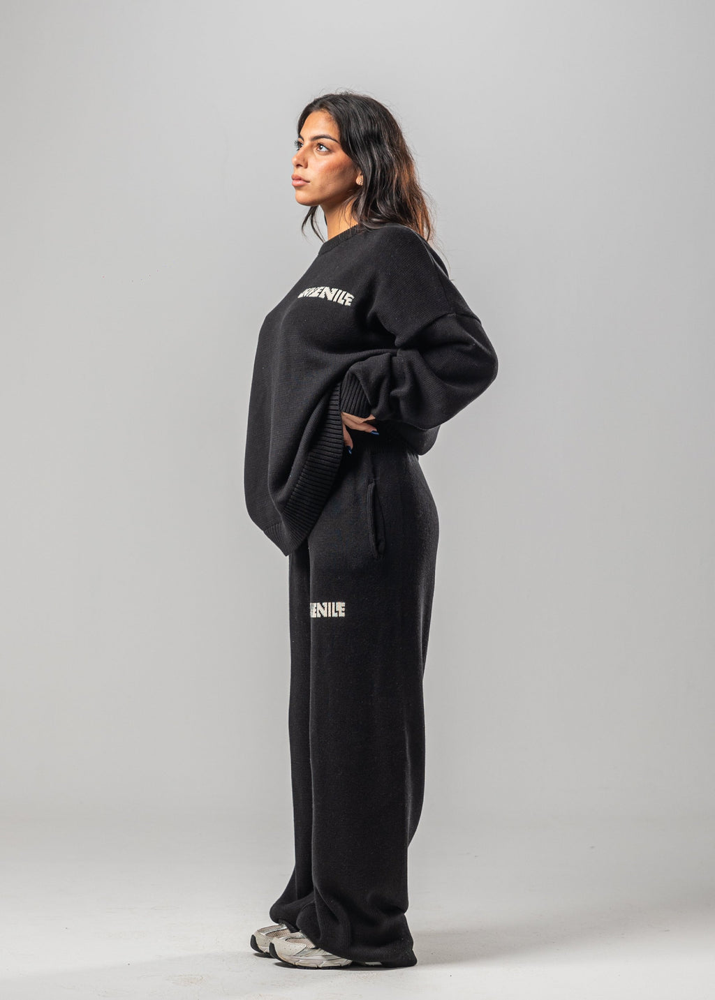 Black Juvenile Logo Knit Sweater