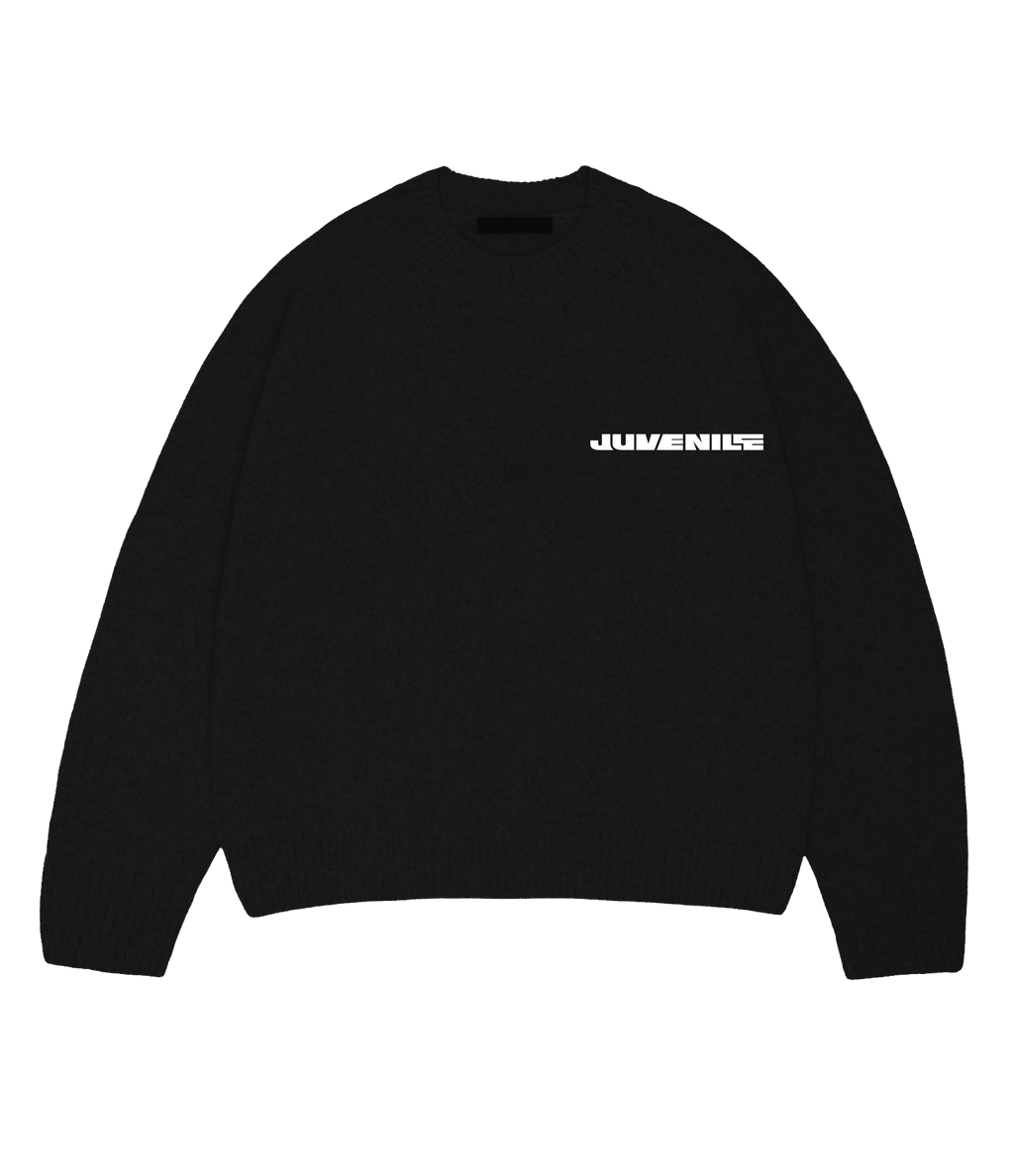 Black Juvenile Logo Knit Sweater