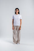Women Crinkle Trousers in Beige
