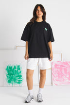 Black-Clarity Green Oversized tshirt