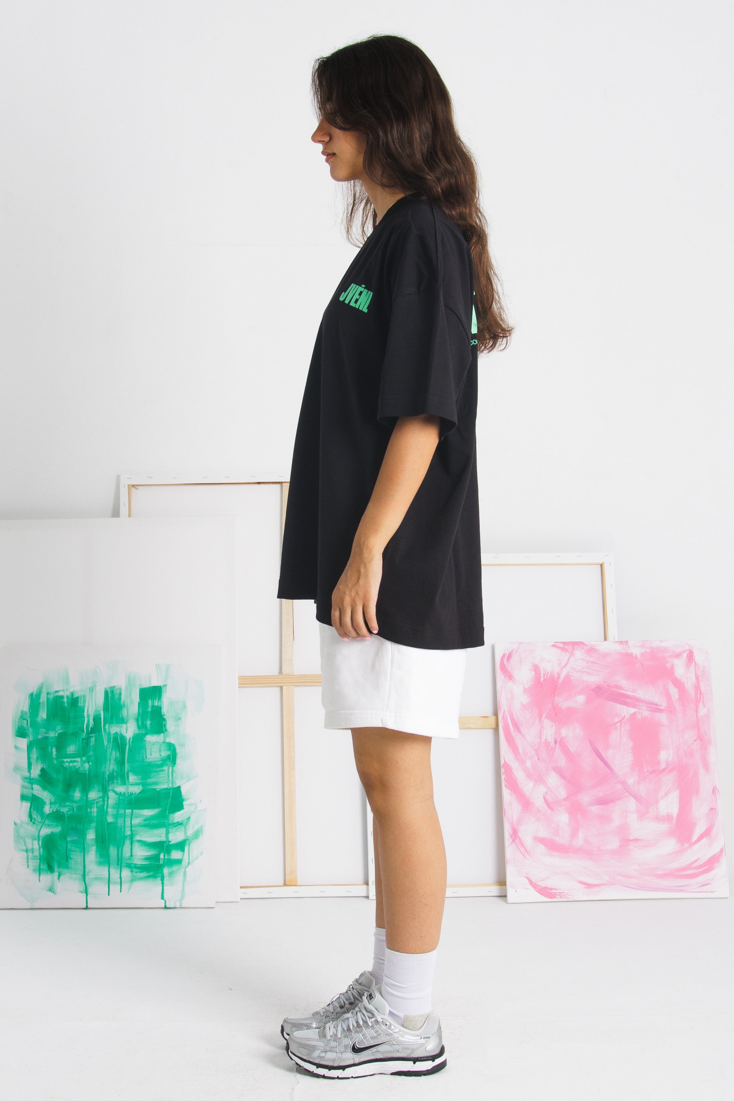 Black-Clarity Green Oversized tshirt