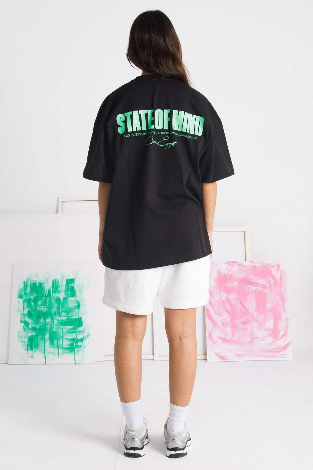 Black-Clarity Green Oversized tshirt