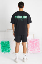 Black-Clarity Green Oversized tshirt