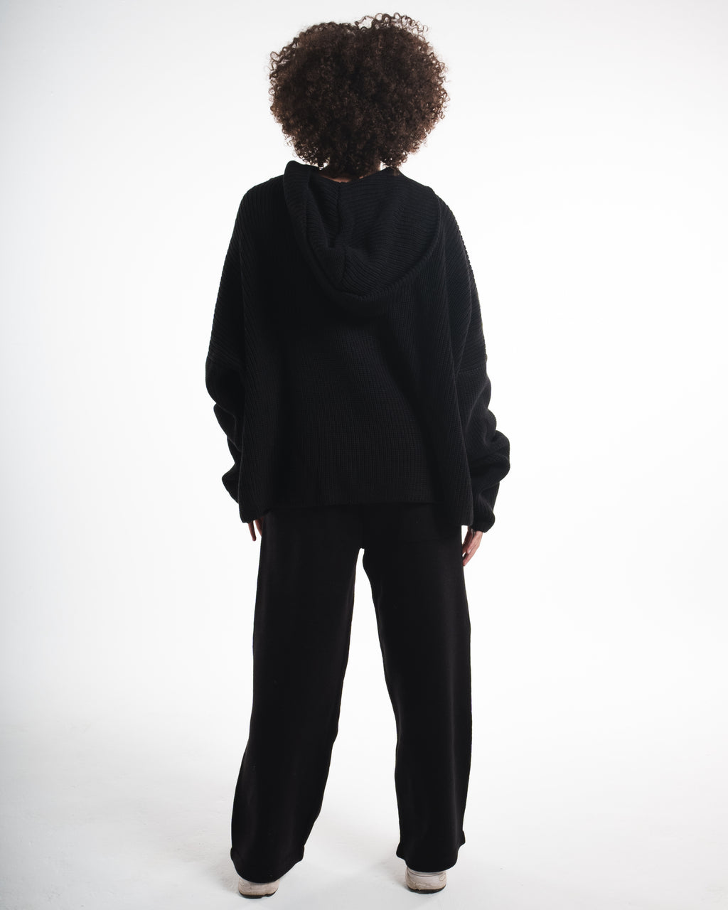 Black Knit Hoodie