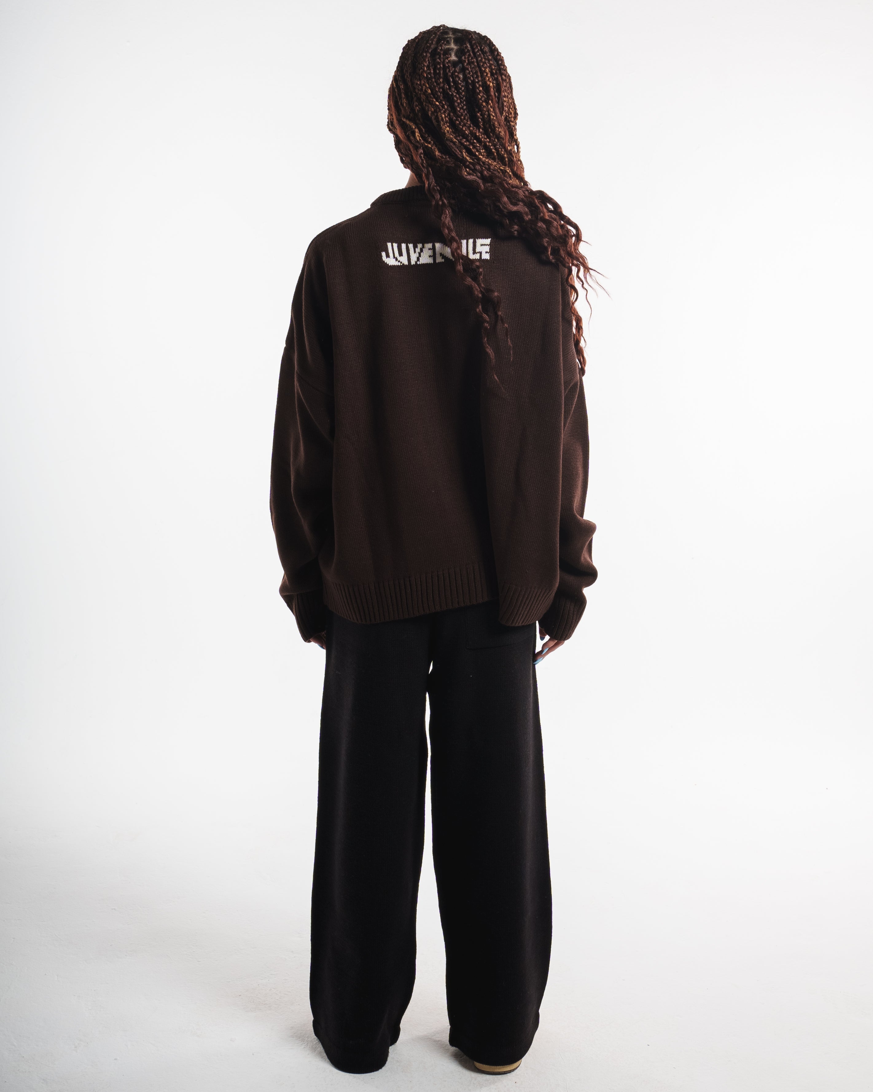 Brown VRV Logo Knit Sweater