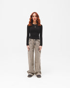 Women Low Rise Baggy Jeans - Dusty Grey