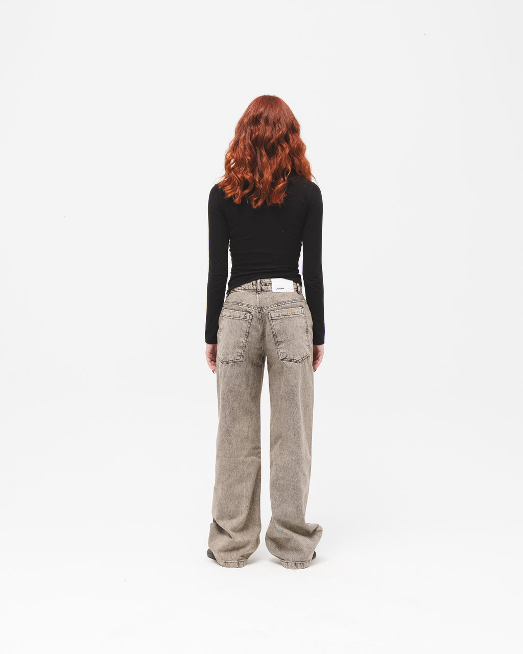 Women Low Rise Baggy Jeans - Dusty Grey
