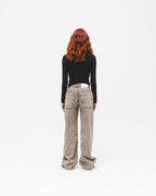 Women Low Rise Baggy Jeans - Dusty Grey