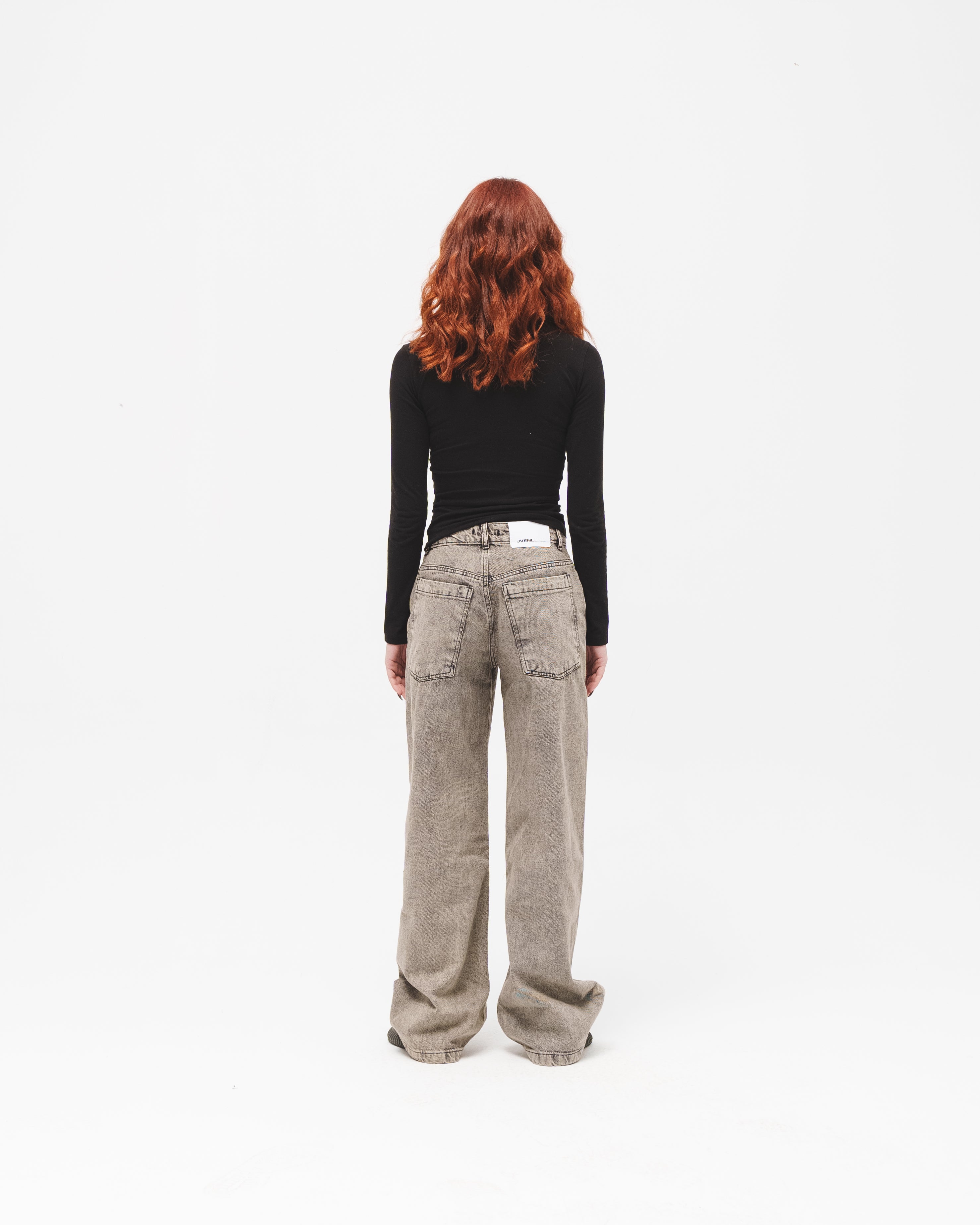 Women Low Rise Baggy Jeans - Dusty Grey