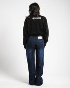 Women Low Rise Baggy Jeans - Vintage Dark Blue