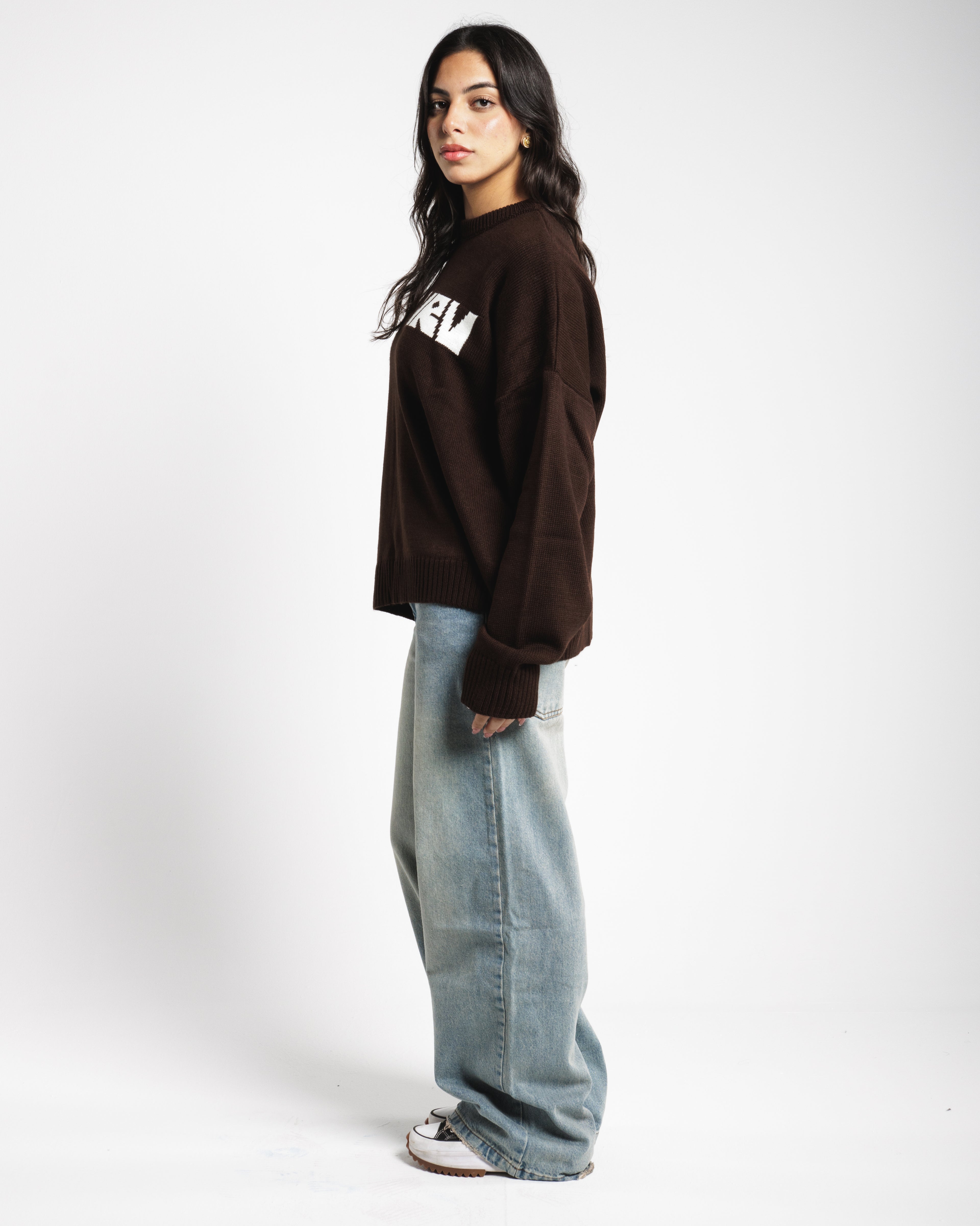 Women Low Rise Baggy Jeans - Faded Vintage
