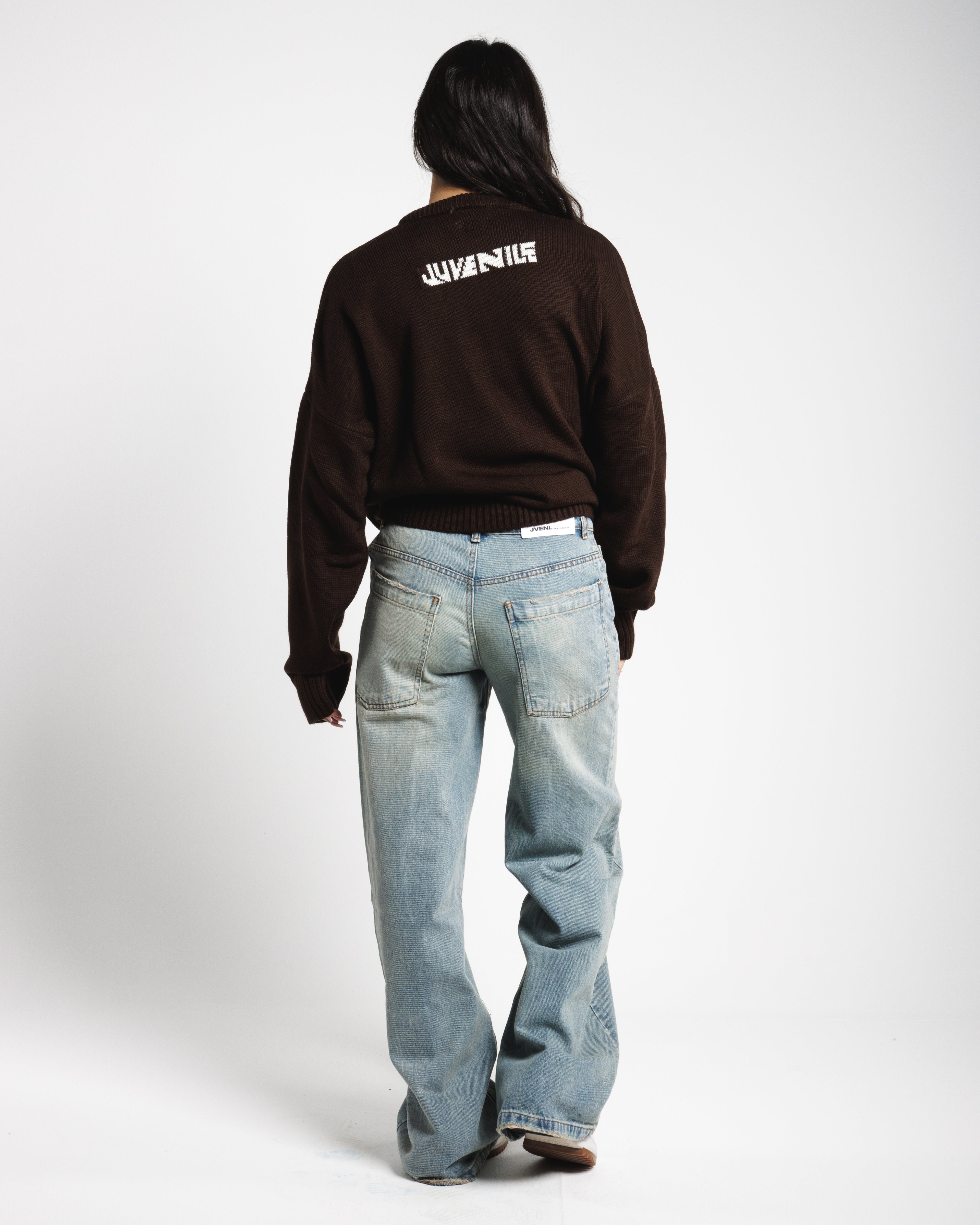 Women Low Rise Baggy Jeans - Faded Vintage