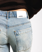 Women Low Rise Baggy Jeans - Faded Vintage