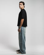Men Baggy Jeans - Faded Vintage