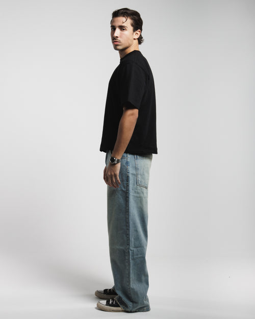 Men Baggy Jeans - Faded Vintage