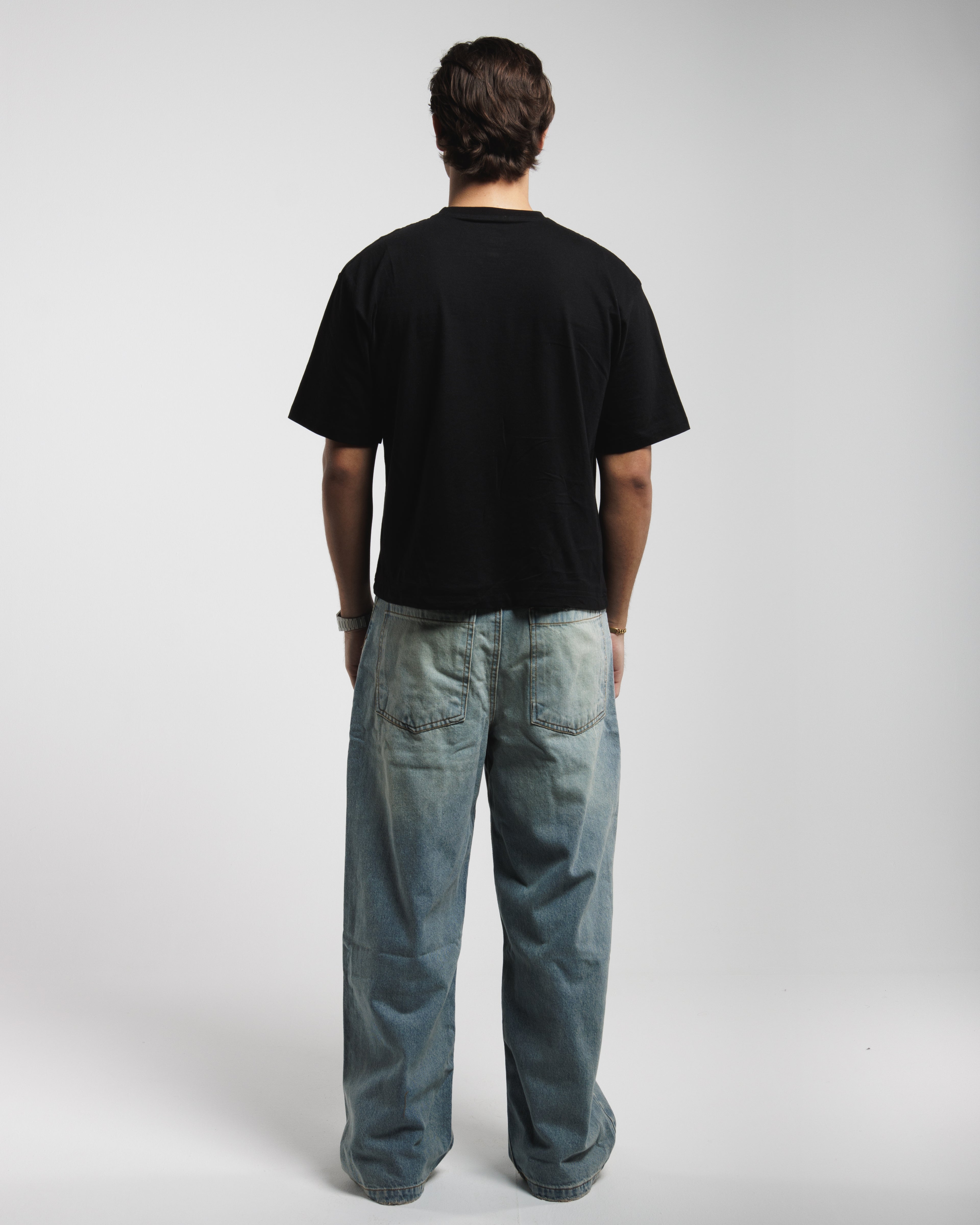Men Baggy Jeans - Faded Vintage