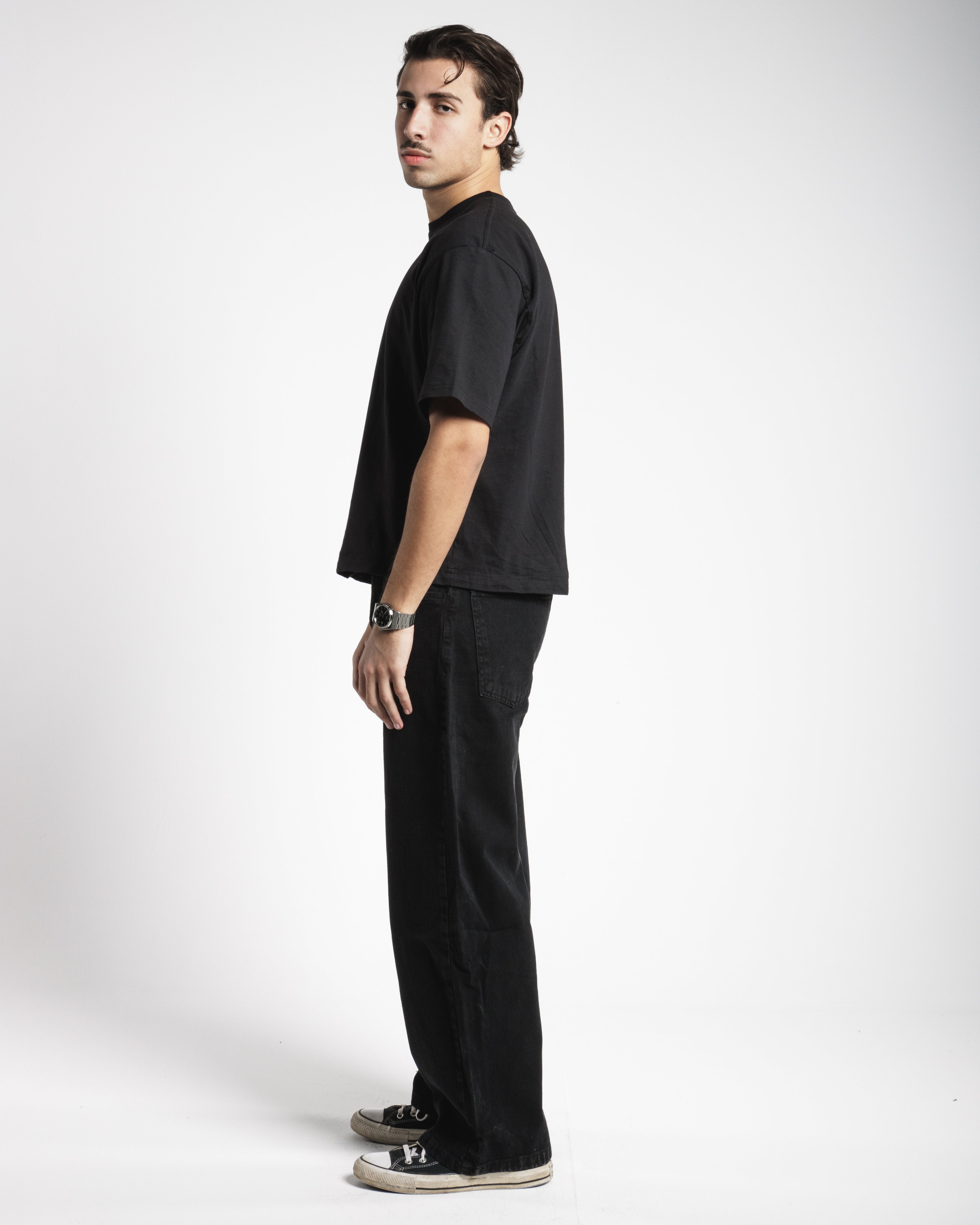 Men Baggy Jeans - Solid Black