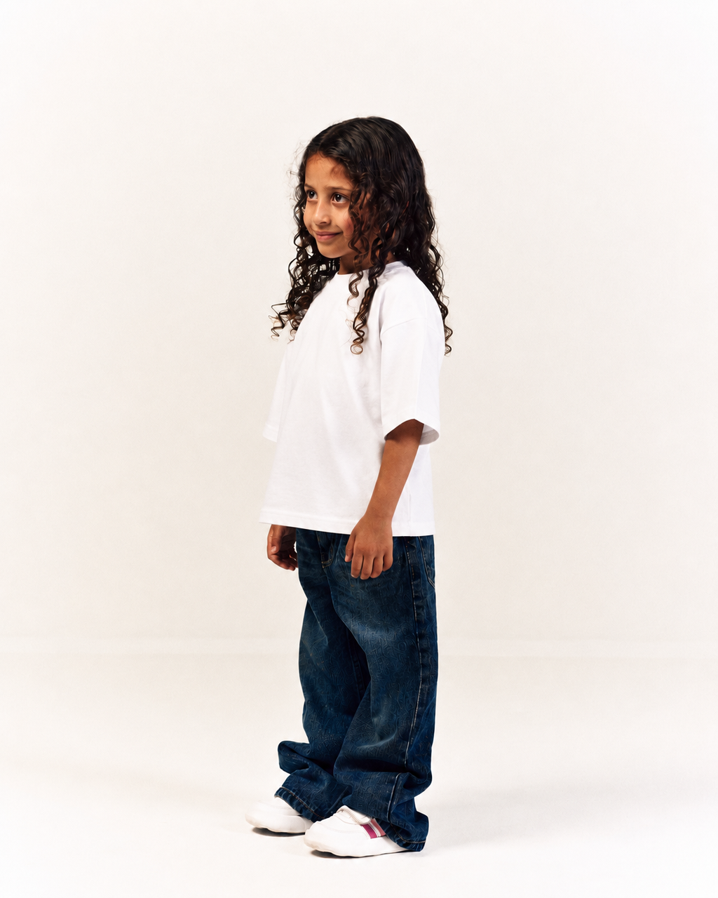 Mini Faded Dark Blue Baggy Jeans