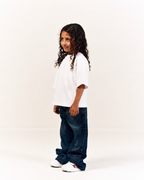 Mini Faded Dark Blue Baggy Jeans