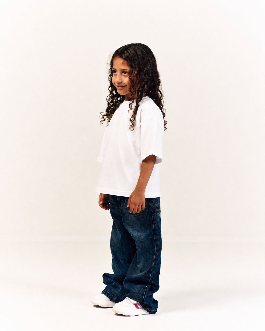 Mini Faded Dark Blue Baggy Jeans