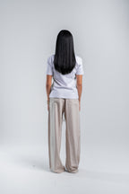 Women Crinkle Trousers in Beige