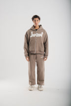 Pale Olive JVENL zipped hoodie