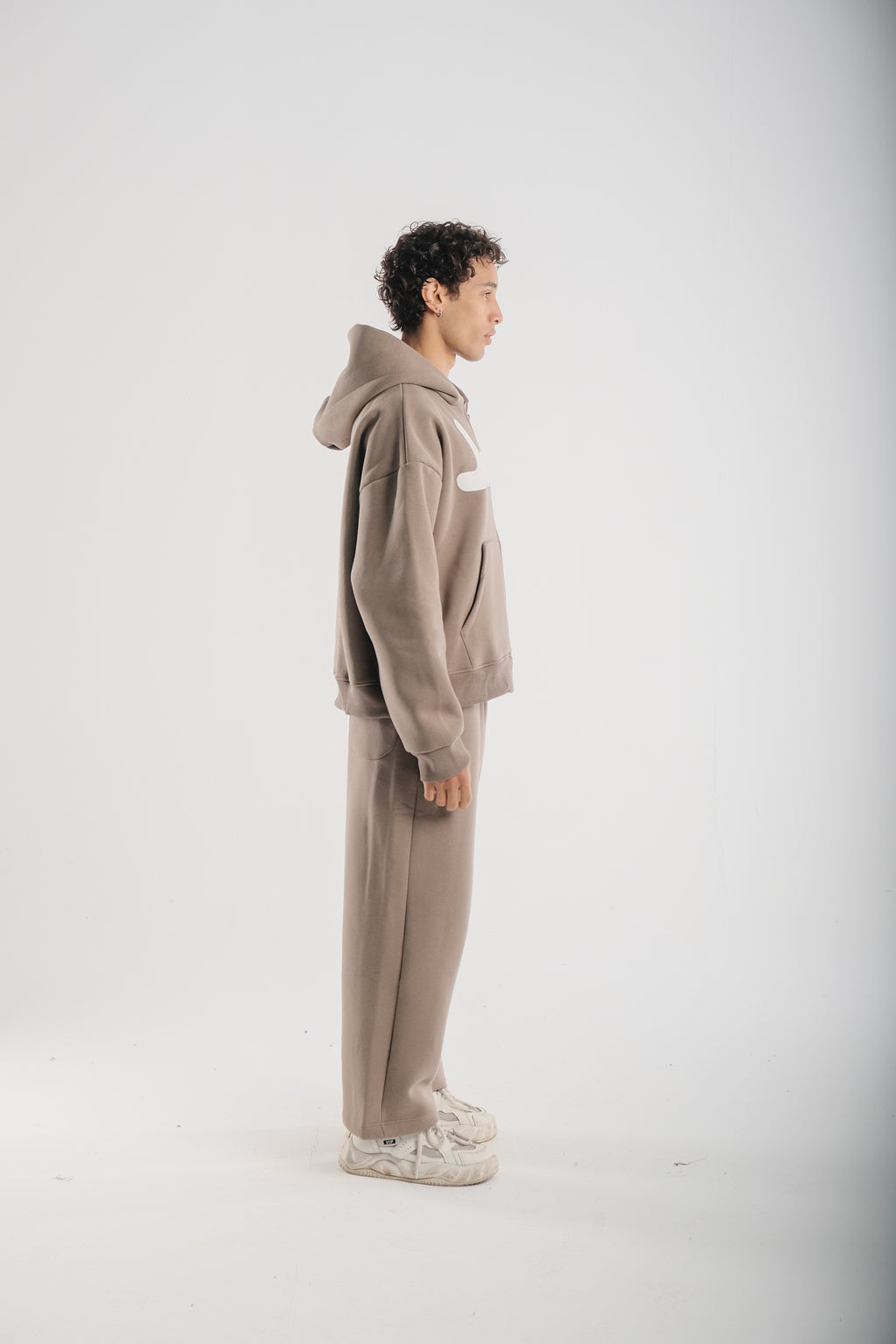 Pale Olive JVENL zipped hoodie