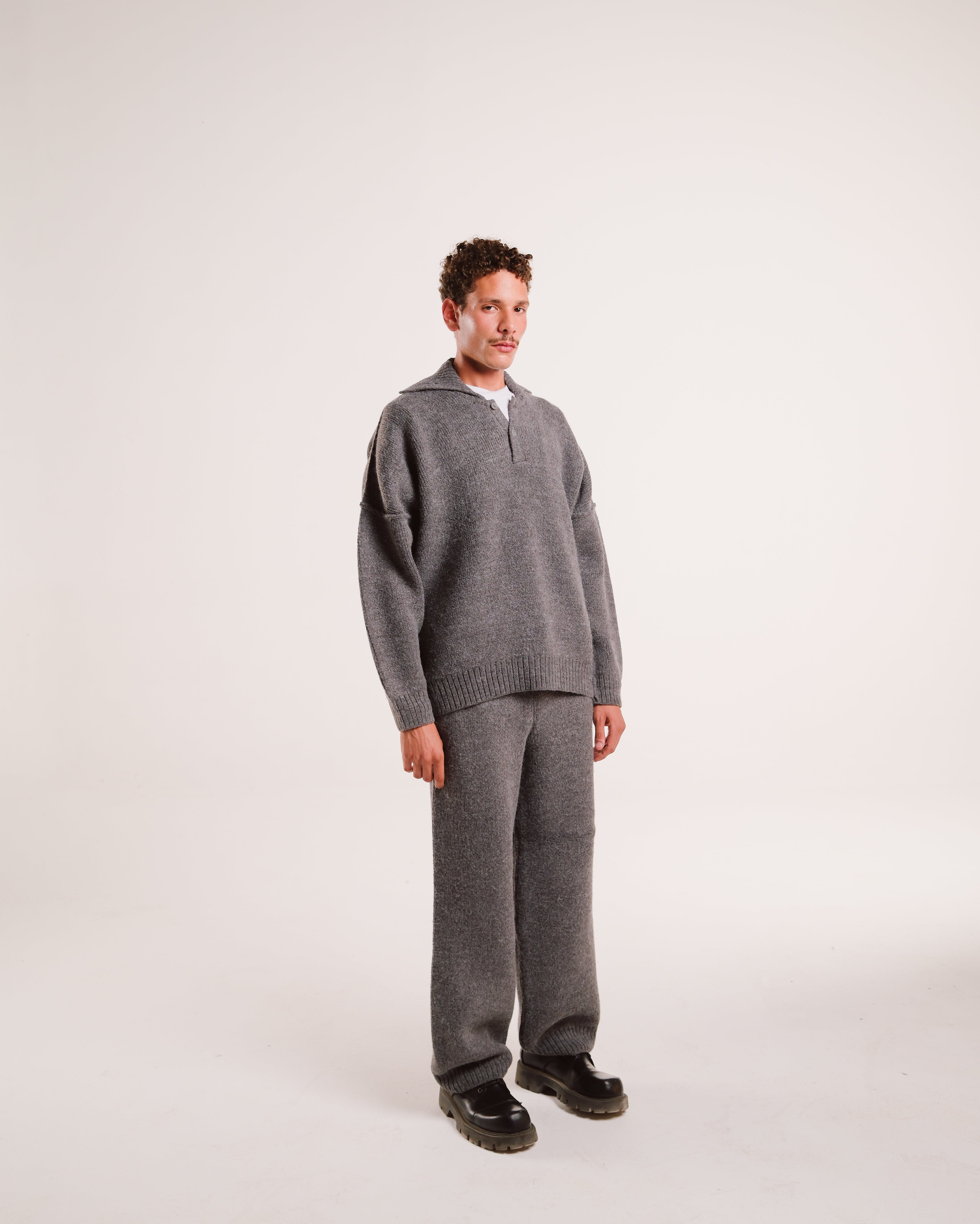 Heavy Knit Stacks in Latte Grain