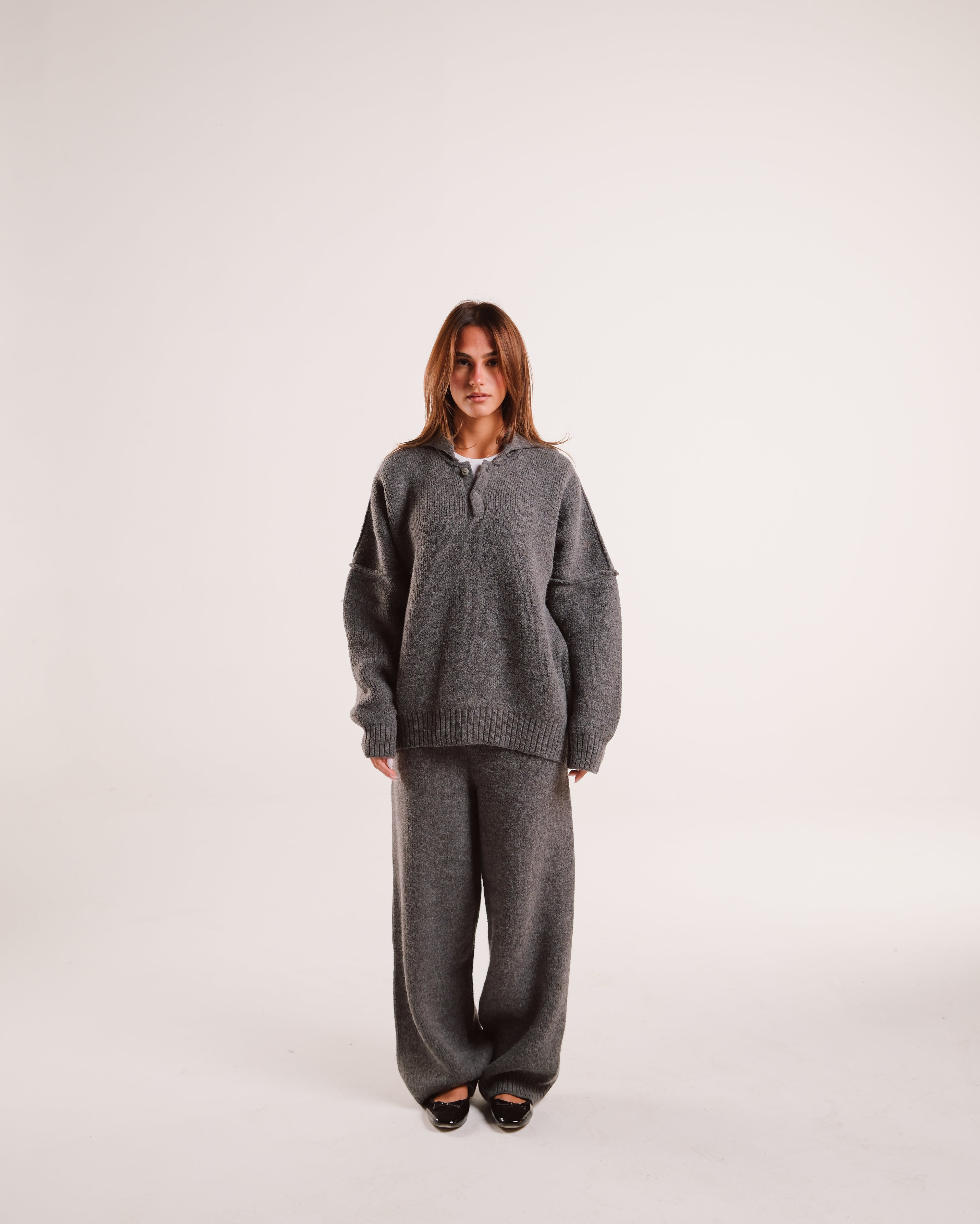 Heavy Knit Stacks in Latte Grain
