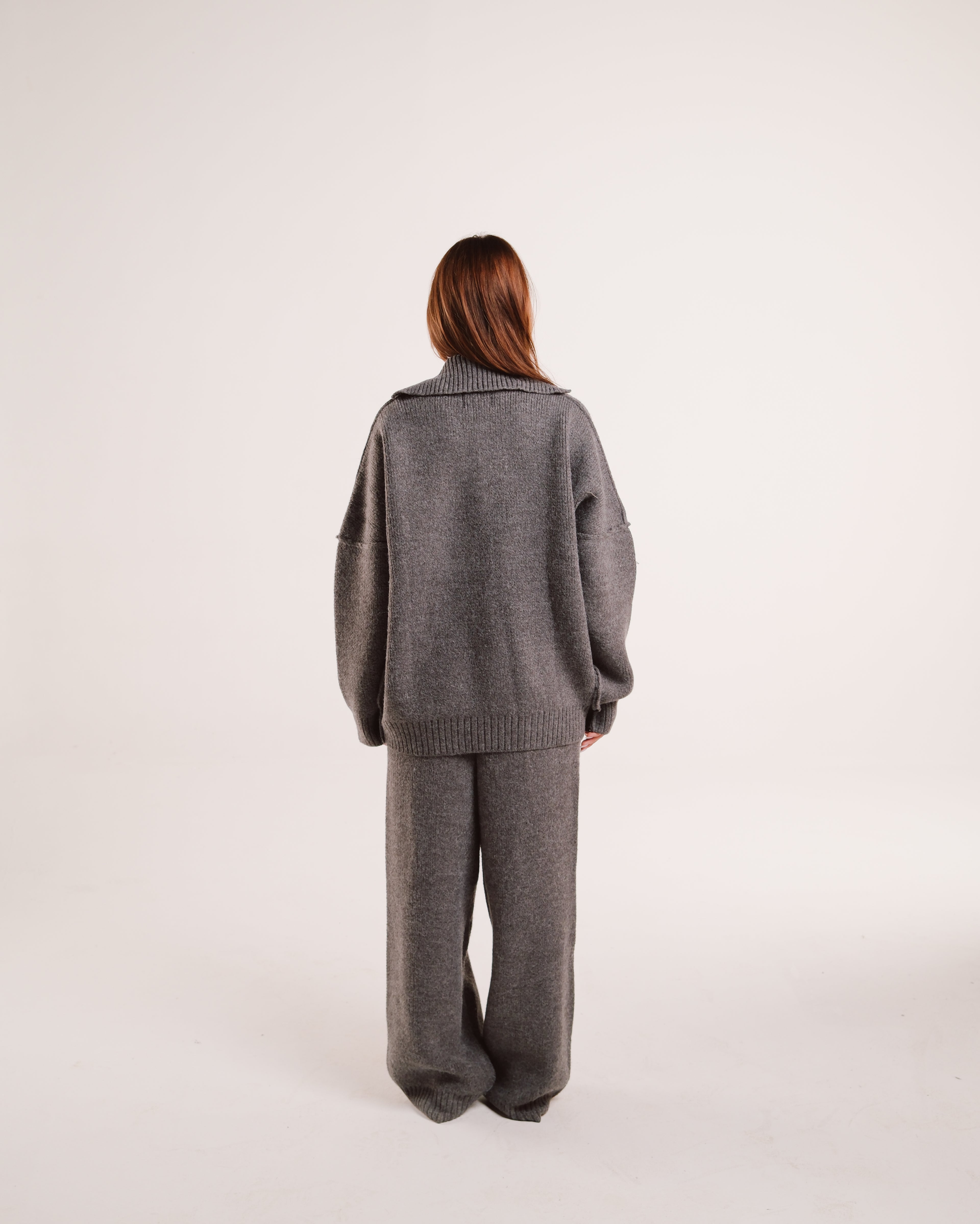 Heavy Knit Polo in Latte Grain