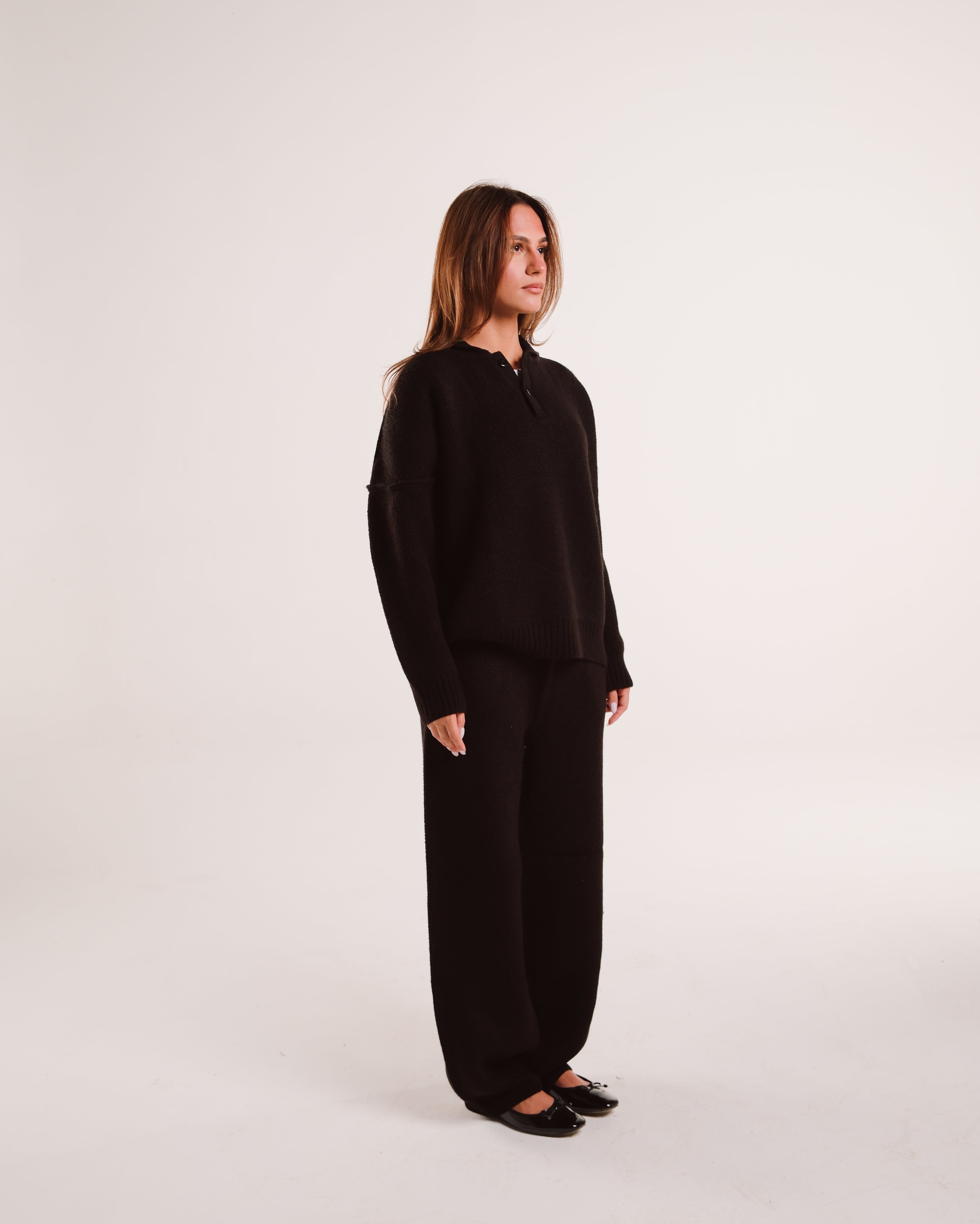 Heavy Knit Polo in Night