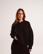 Heavy Knit Polo in Night