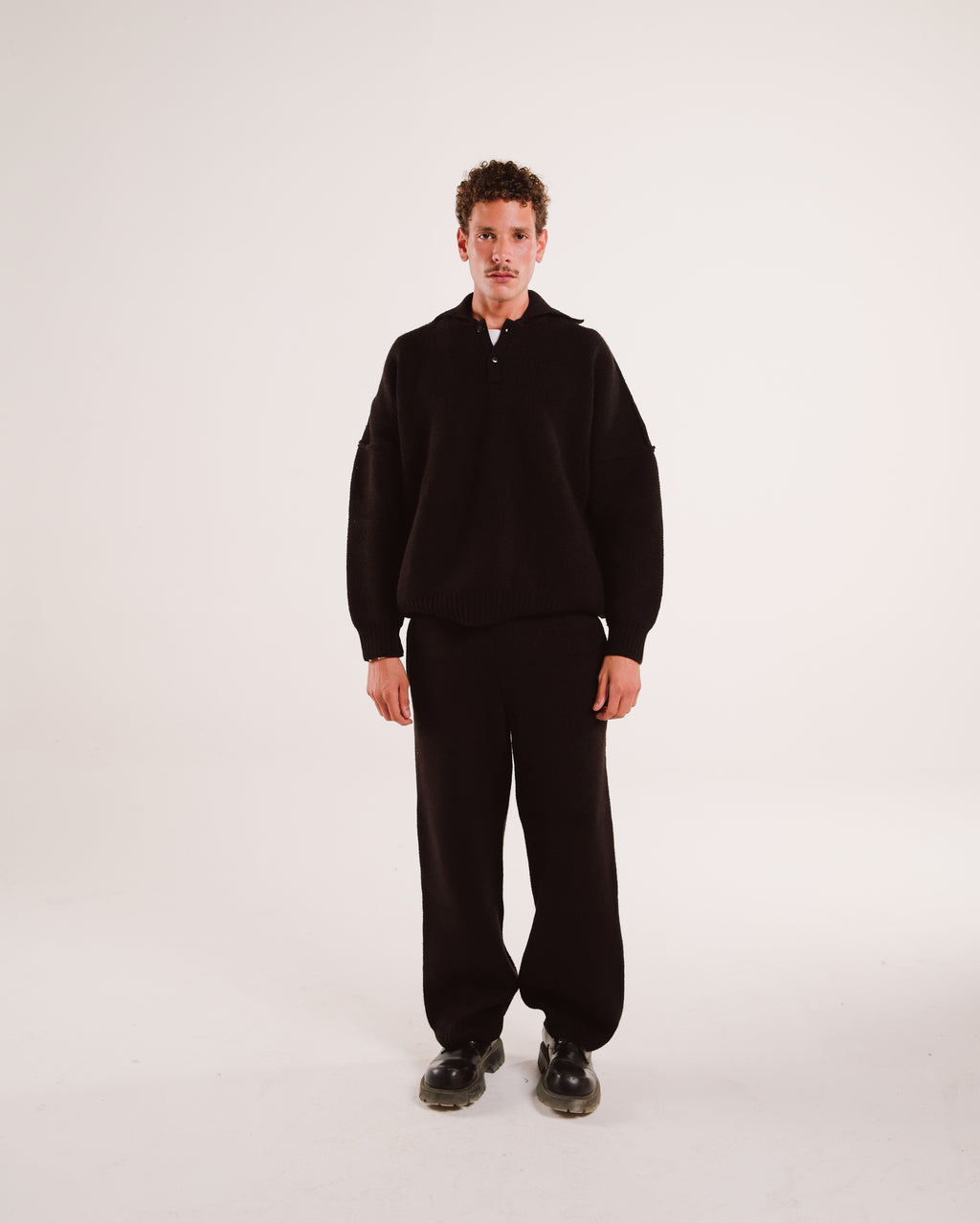 Heavy Knit Polo in Night