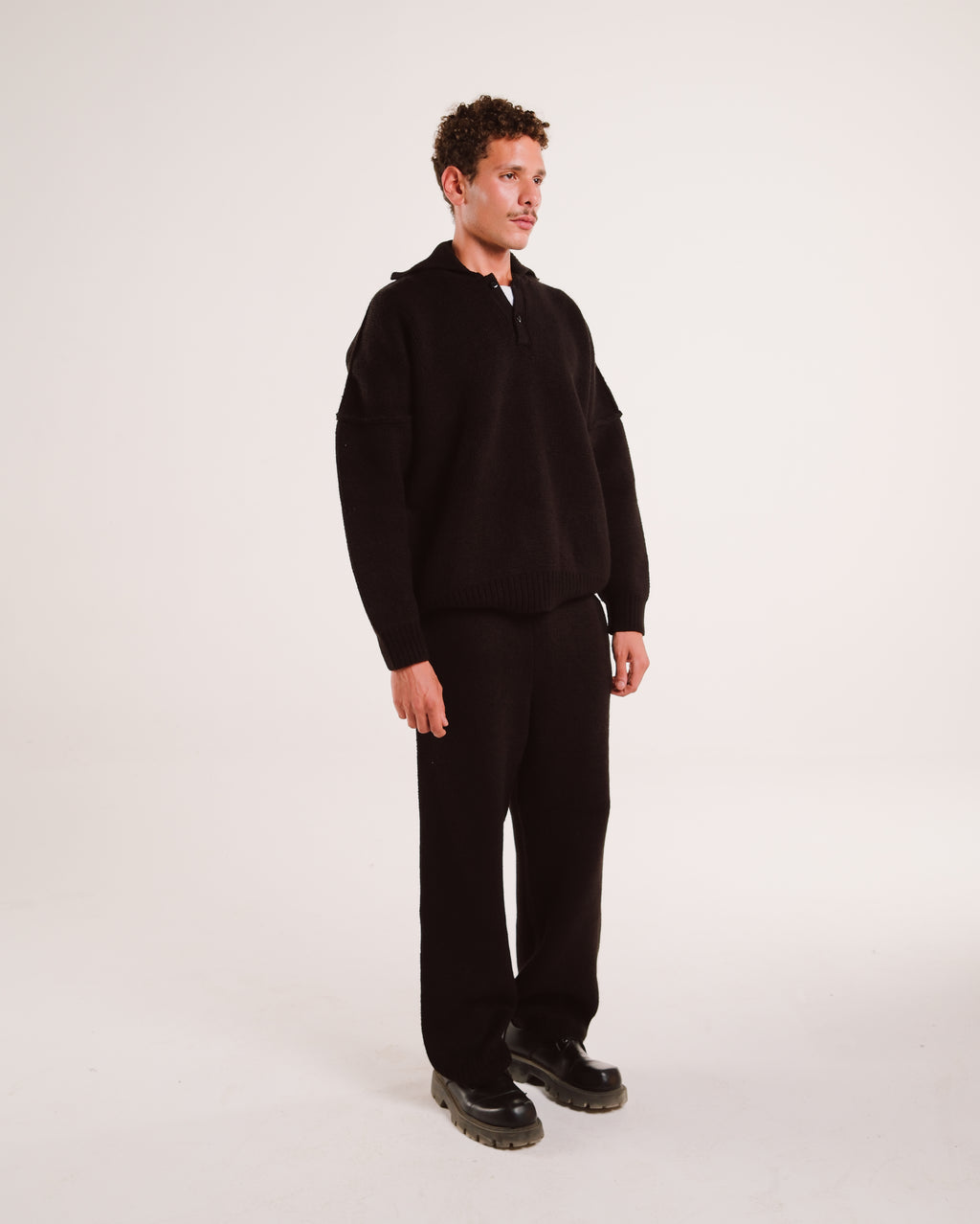 Heavy Knit Polo in Night