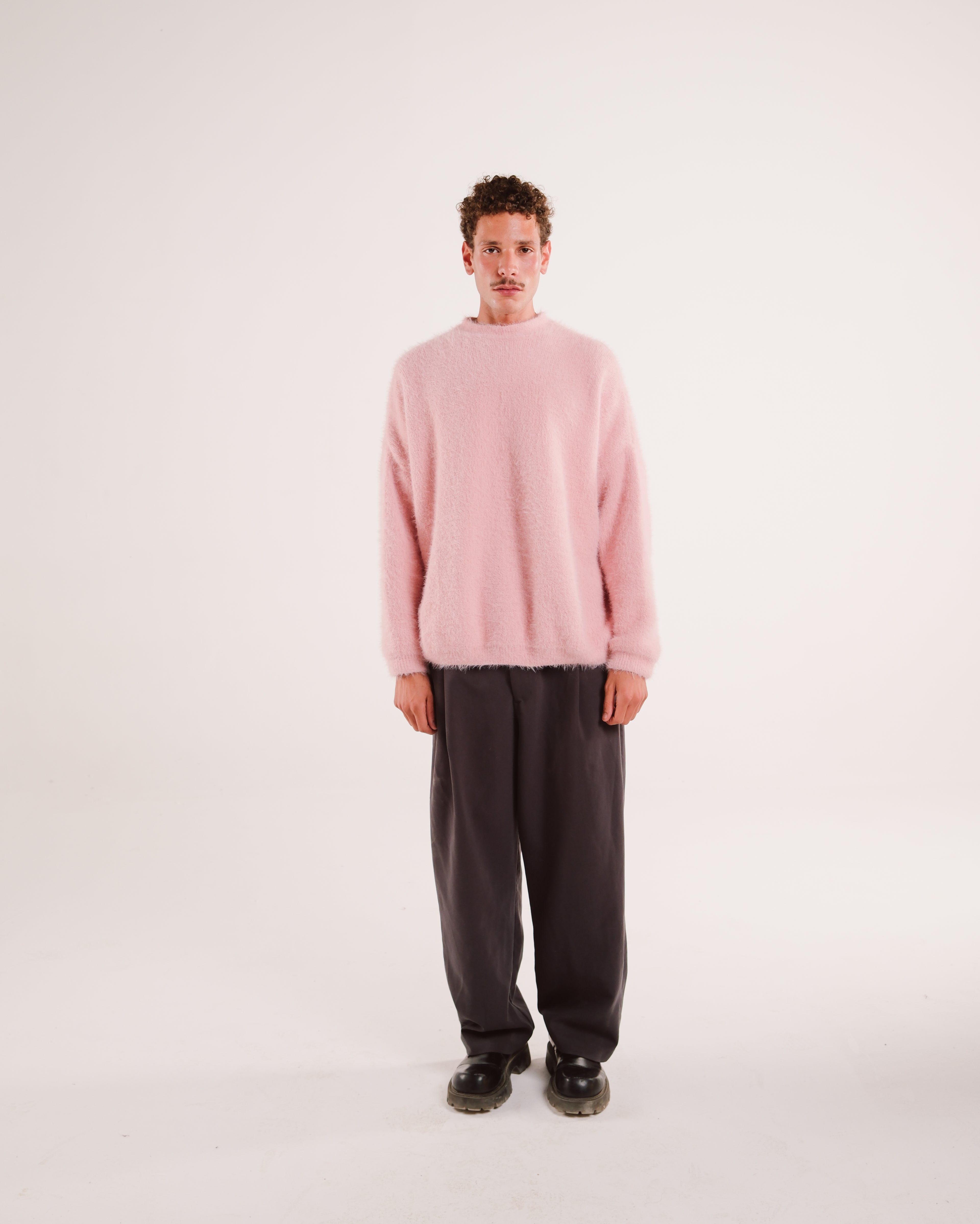 Mohair Knit Sweater in Pink