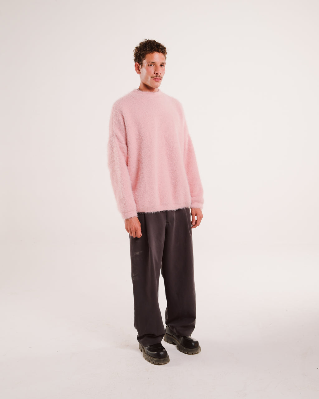 Mohair Knit Sweater in Pink