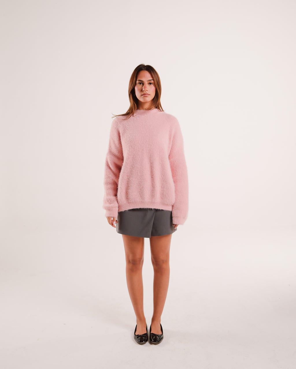 Mohair Knit Sweater in Pink