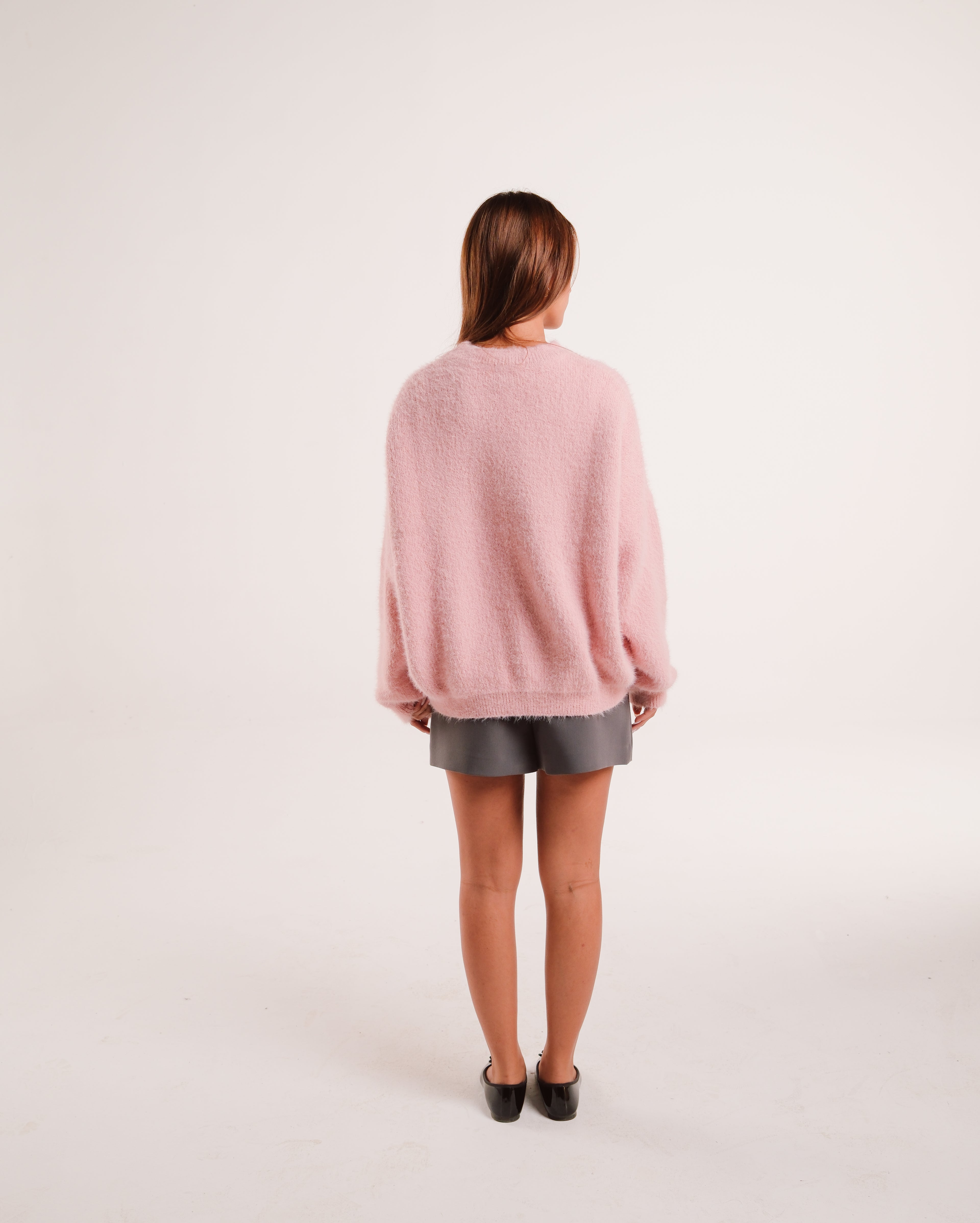 Mohair Knit Sweater in Pink